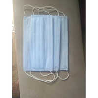 3 Ply With Nose Wire Face Mask - Non-woven Fabric, 3 Layers, Unisex Blue Color | Disposable, Water-resistant, Ideal For Industrial Use