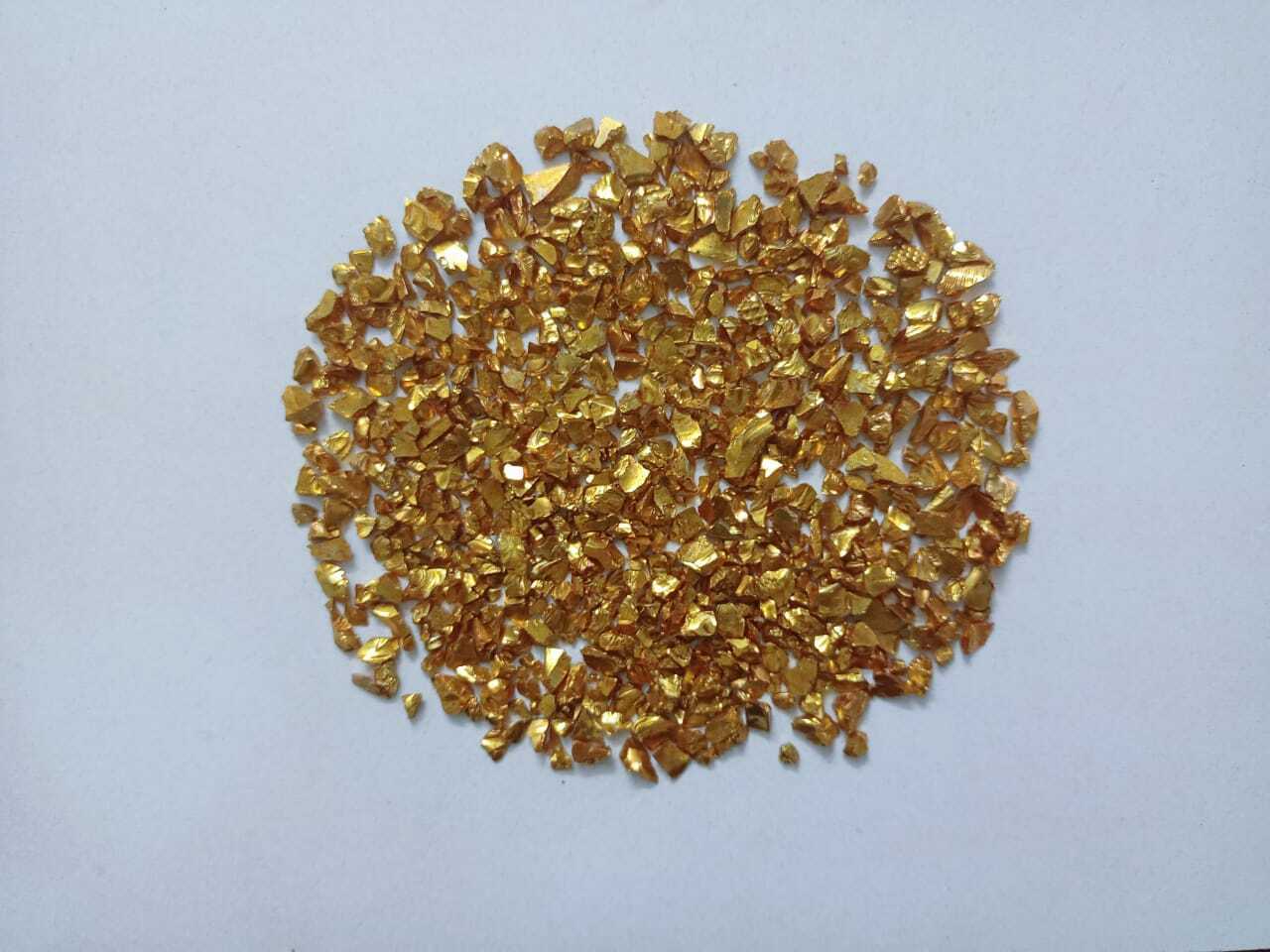 Glass scrap Recycle glass crushed chips with resin color coating  lemon yellow color best for terrazzo and art craft jewelry used