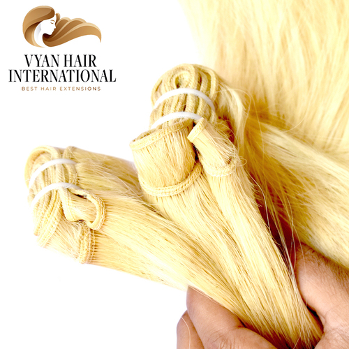 100% Unprocessed Blonde European Russian Virgin Remy Human Hair Extension