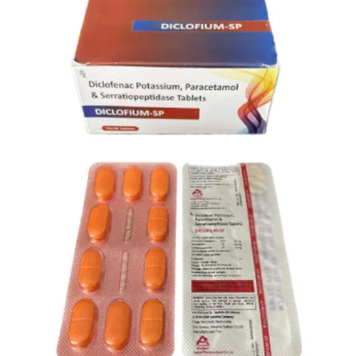 Diclofenac Potassium Patacetamol And Serratiopeptidase Tablets