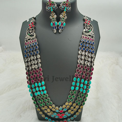 Multi Colour Gemstone Necklace Set