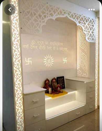 Polished Rectangular Corian Mandir