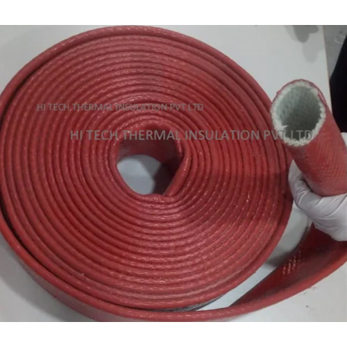 Silicon Coated Pyrojacket Sleeve - 10 Meter Length Red Color | High Functionality Waterproof Heat Resistant up to 1650Â°C Reusable