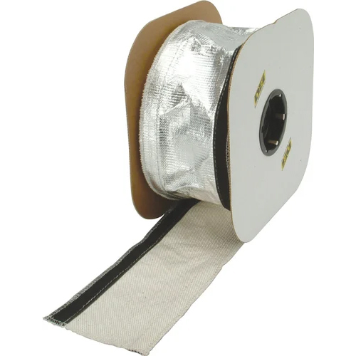 Aluminised Reflective Sleeve - Aluminium, 10 Meter Length, Silver | High Functionality, Temperature Range 350-1650 Celsius, Reusable, Ideal for Industrial Use