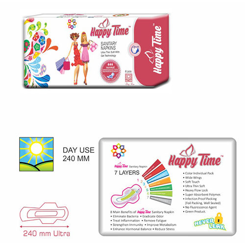 240Mm Ultra Sanitary Napkins Happy Time 6Pcs