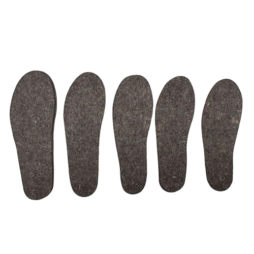 Wool Felt Shoe Insole - Synthetic Leather Size 9 Thickness 2-3mm | Quick Dry Washable Mix Brown
