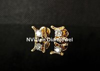 Natural Diamond Mini Solitaire Clasp Earrings