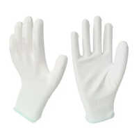 White Pu Coated Hand Gloves - High-quality Pu Material, Full Finger Style, Breathable And Durable, Ideal For Daily Use In Various Activities