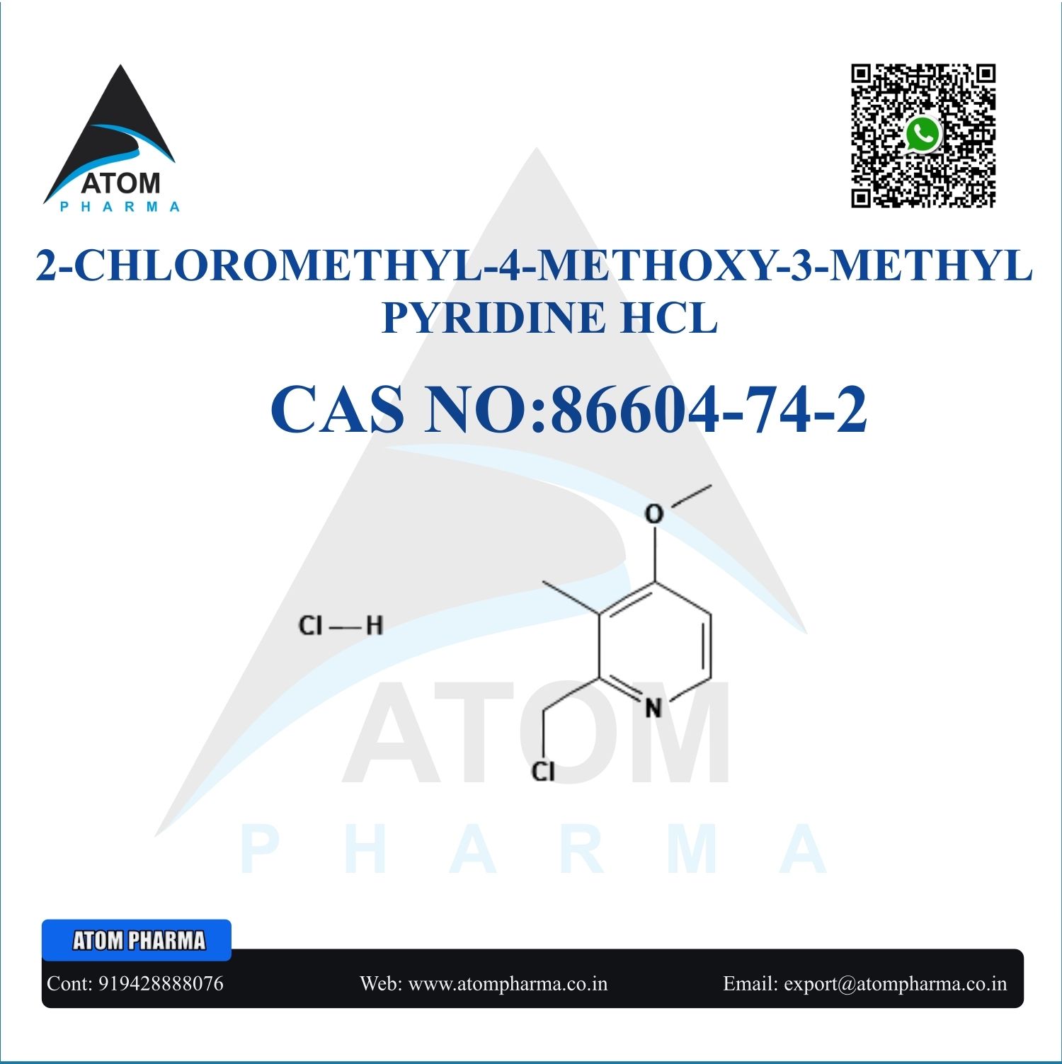 2-CHLOROMETHYL-4-METHOXY-3-METHYL PYRIDINE HYDROCHLORIDE INTERMEDIATE