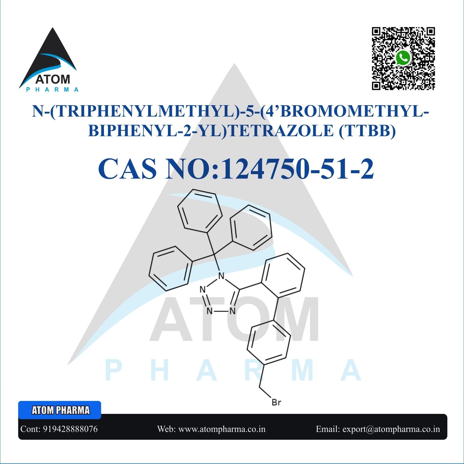 N-(TRIPHENYLMETHYL)-5-(4 BROMOMETHYL-BIPHENYL-2-YL)TETRAZOLE (TTBB) INTERMEDIATE