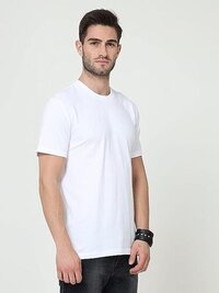 White Round neck Cotton T shirt