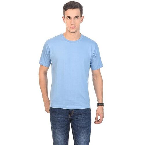 SKY BLUE ROUND NECK T SHIRT