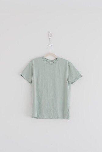 SAGE GREEN ROUND NECK T SHIRT