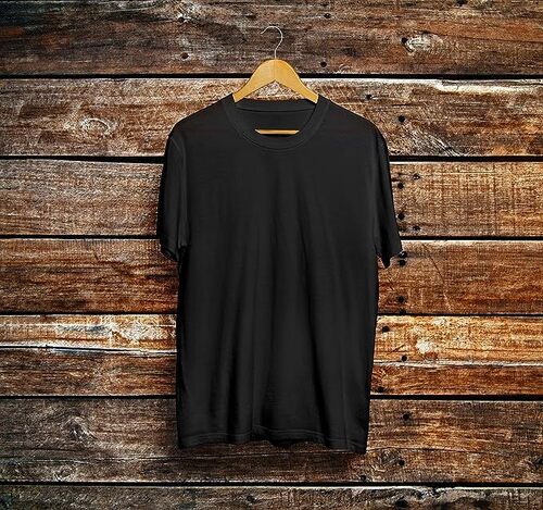 BLACK ROUND NECK T SHIRT