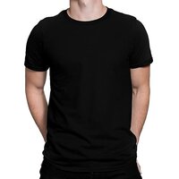 BLACK ROUND NECK T SHIRT