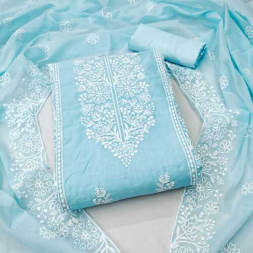 Chanderi Cotton Silk Salwar Suit Dress Material | 43001B | Cilory.com