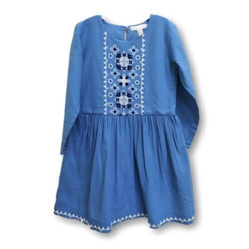 Nc-14 Cotton Dobby Embroidery Dress