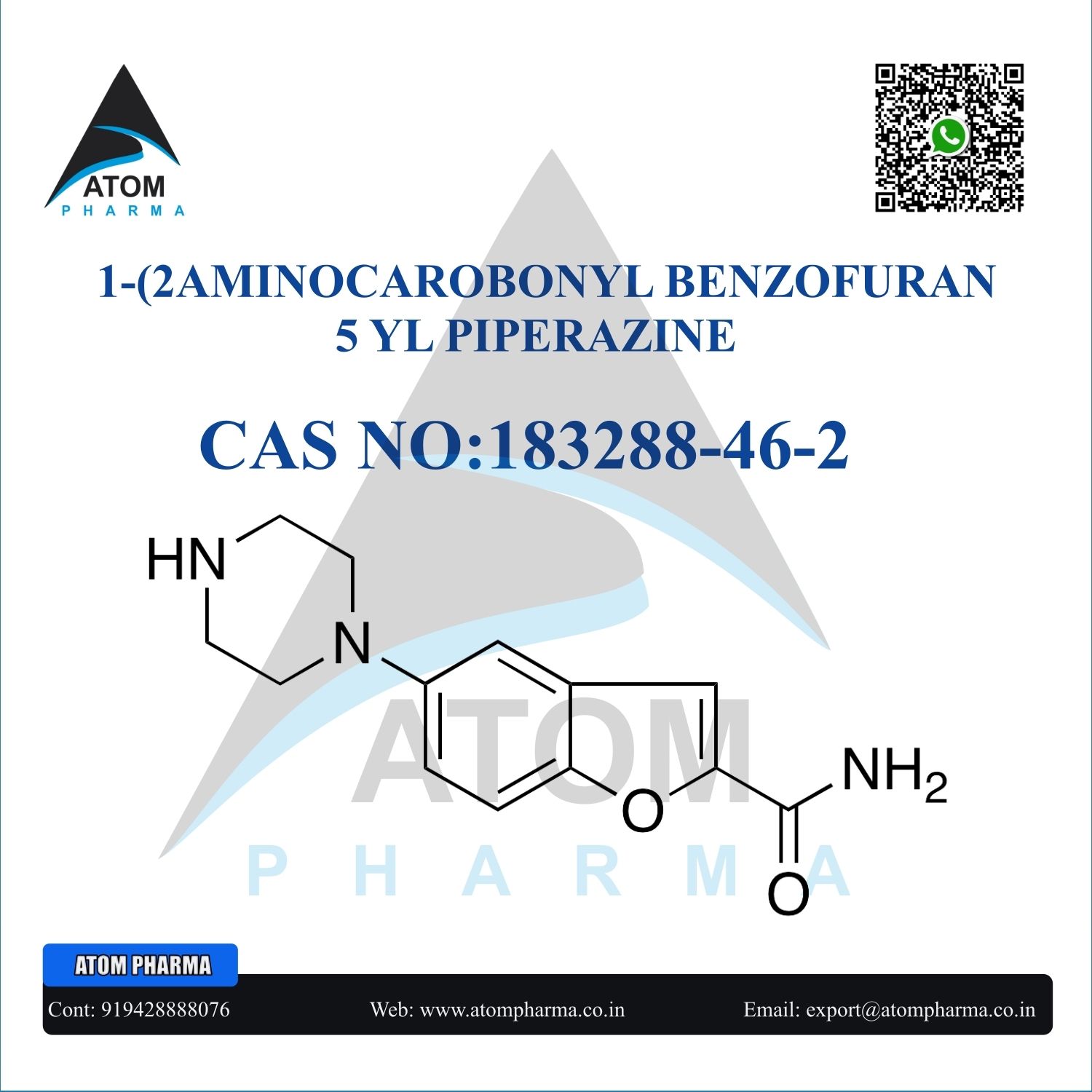 1-(2AMINOCAROBONYL BENZOFURAN 5 YL PIPERAZINE INTERMEDIATE