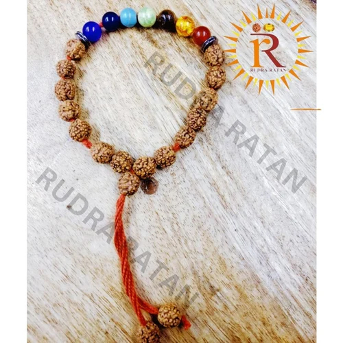 Natural Rudraksha With Seven Chakra Bracelet