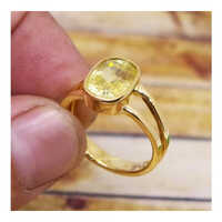 Yellow Sapphire Ring - Stone Type: Natural