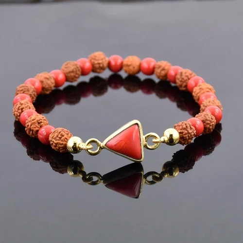 Rudraksha with Coral(moonga) Bracelet