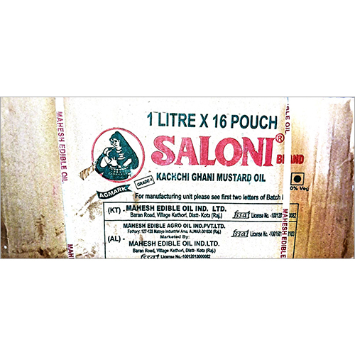 1 Ltr Pouch Saloni Kachi Ghani Mustard Oil 1x16 Pieces