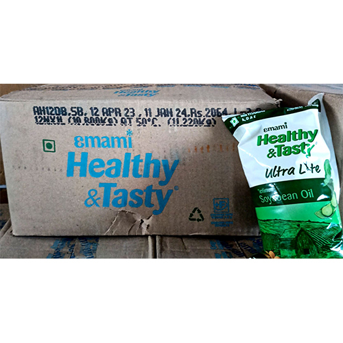 1 Ltr Pouch Healthy and Tasty Refined Soyabean Oil 1x12 Pieces