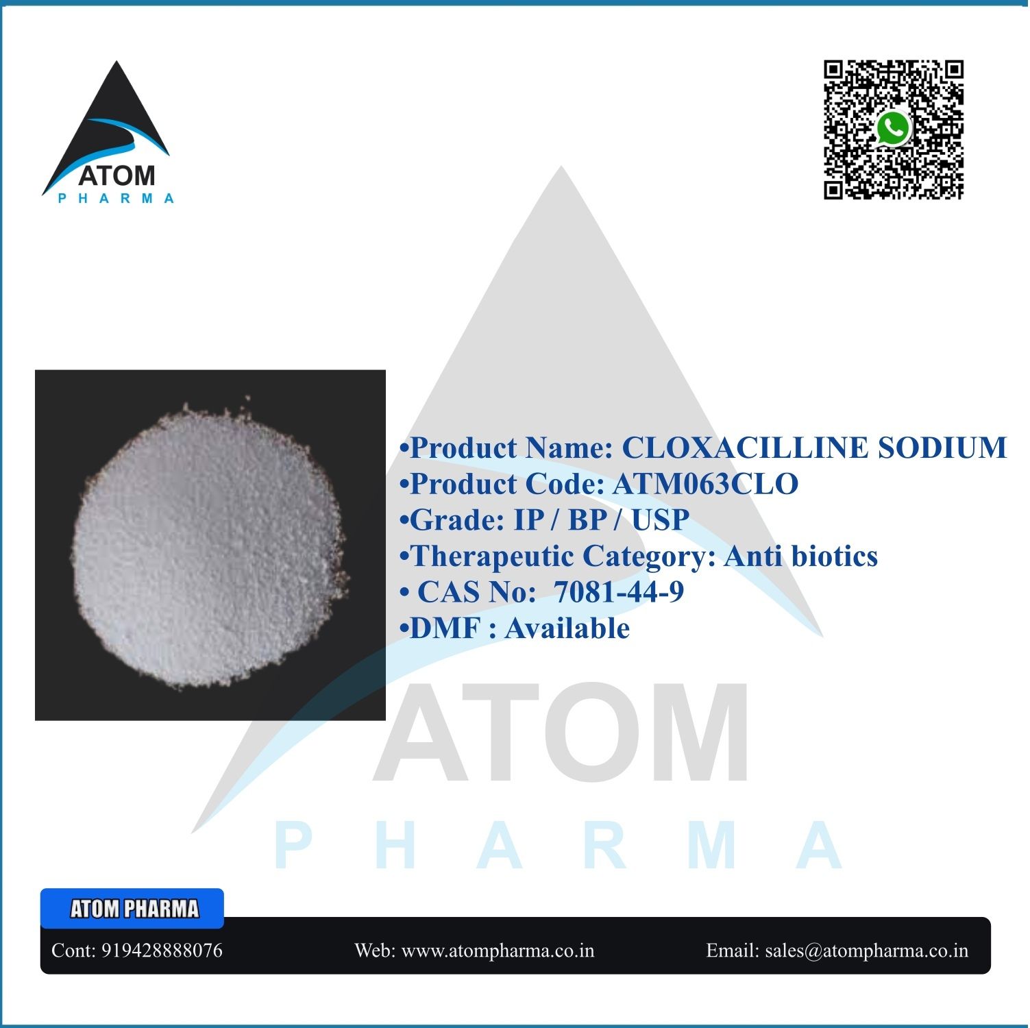 CLOXACILLINE SODIUM API POWDER