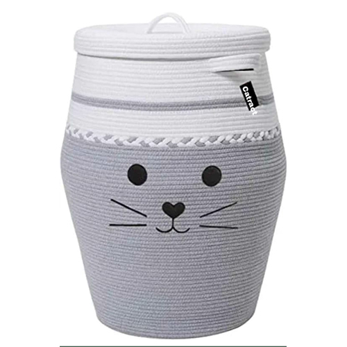 Cataract Storage Organizer Foldable Wardrobe Cotton Mini Rope Laundry Basket With Lid
