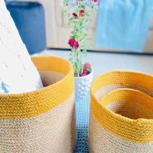 Jute and Cotton Storage Basket