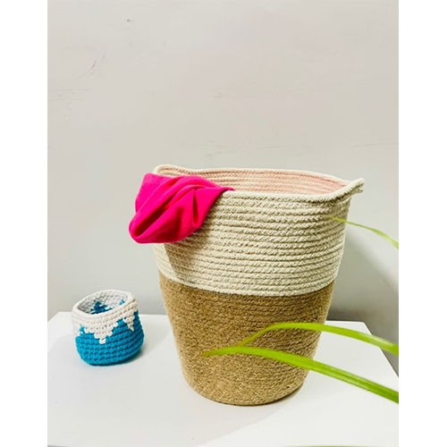 Cotton and Jute Rope Storage Basket