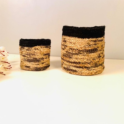 Printed Jute Planter and Organizer Basket