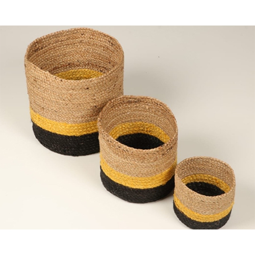 Handcrafted Jute Round Floral Pots