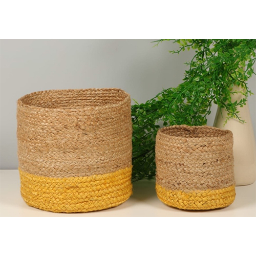 Handcrafted Jute Round Floral Pots