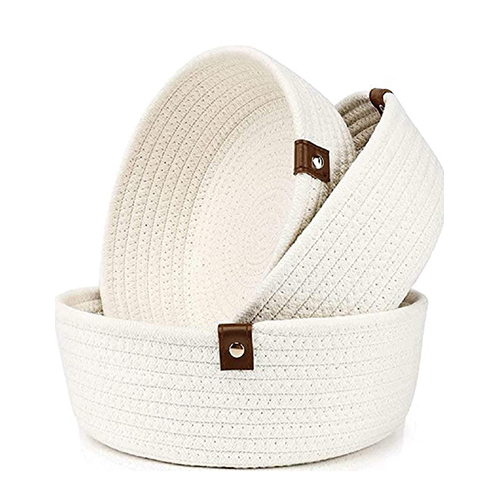 Mini Rope Storage Natural Handwoven Cotton Shelf Basket For Home and Kitchen
