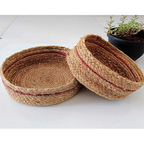 Natural Handwoven Jute Shelf Basket For Home And Kitchen