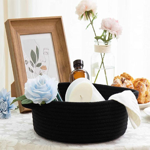 Mini Rope Storage Natural cotton Handwoven Shelf Basket