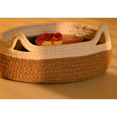 Eco-Friendly Jute Storage Basket Bins With Compact Loops