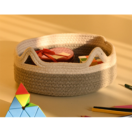 Eco-Friendly Cotton Storage Basket Bins With Compact Loops