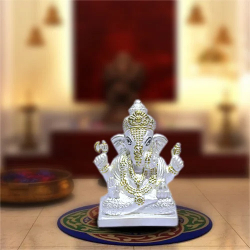 999 Hollow Silver Ganesha Statue