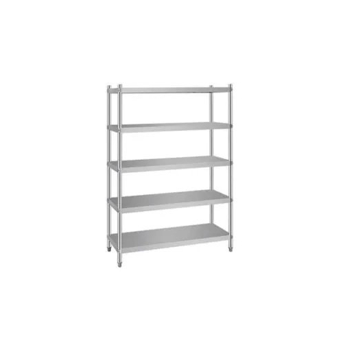 SS Kitchen Storage Rack - Stainless Steel, Rectangle Shaped Gray Rack | Ideal for Canteen, Hotel and Restaurant Storage with 1 Year Warranty