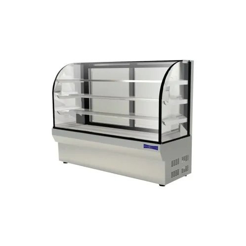 Gray Curved Glass Freezer Display Counter
