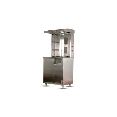 Gas Shawarma Machine - Stainless Steel, Gray | Semi Automatic, 1 Year Warranty, Gas Powered