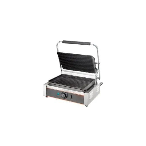 Electric Sandwich Griller - Stainless Steel, Gray & Black | 1 Year Warranty, Semi Automatic, Electric Power Source
