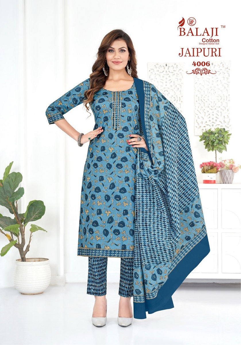 Balaji Jaipuri Vol-4- Kurti Pant With Dupatta