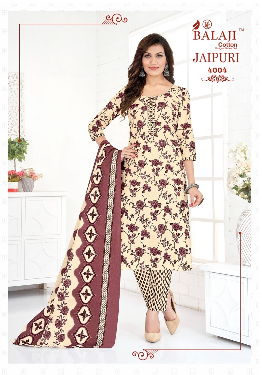 Balaji Jaipuri Vol-4- Kurti Pant With Dupatta
