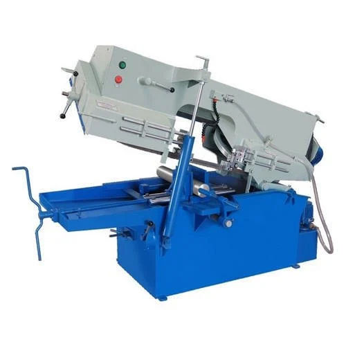 Silver And Blue Industrial Metal Cutting Bandsaw Machine