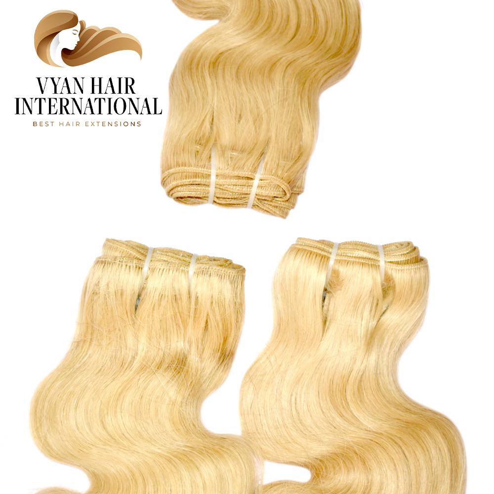 Cuticle Aligned Raw 613 Blonde Virgin Hair Bundles Body Wave 613 Indian Hair