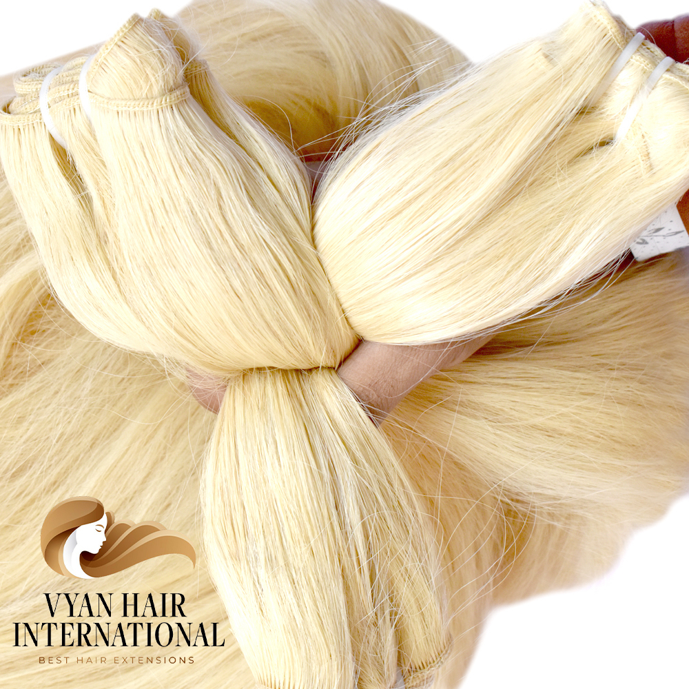 Wholesale Russian Blonde 613 Virgin Hair Bundles Raw 613 Straight Bundles