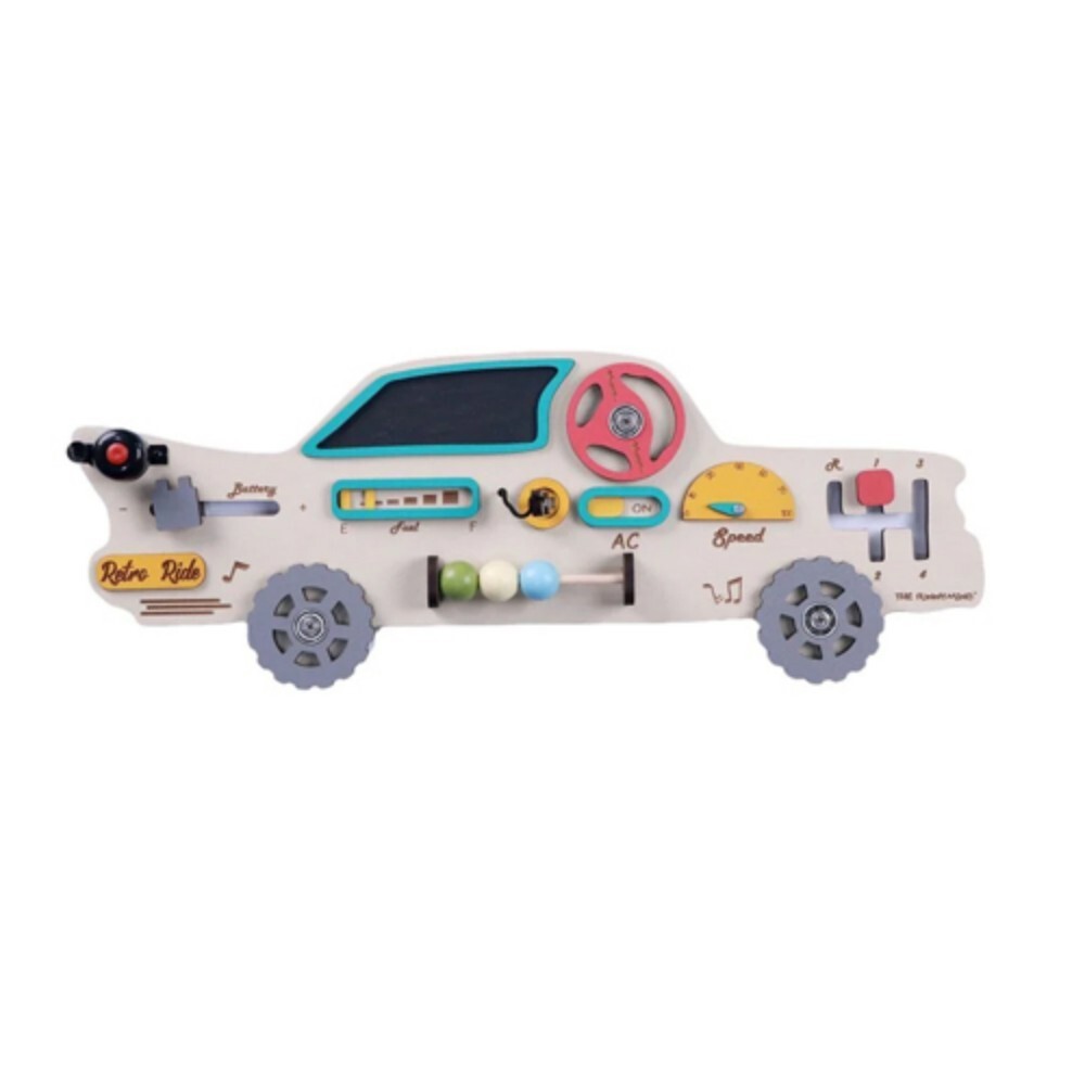Retro Ride Busy Boards - High-Quality Wooden Material, Vibrant Multicolour Design | Engaging Learning Activities for Kids 3+